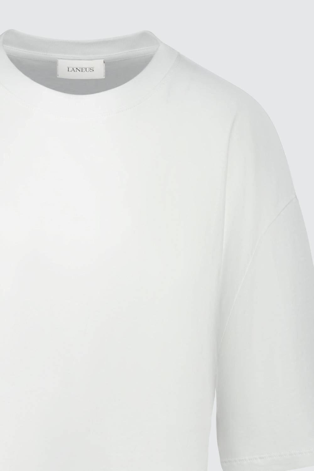 Laneus Laneus mini abito white con drappeggio asimmetrico Vendite Flash