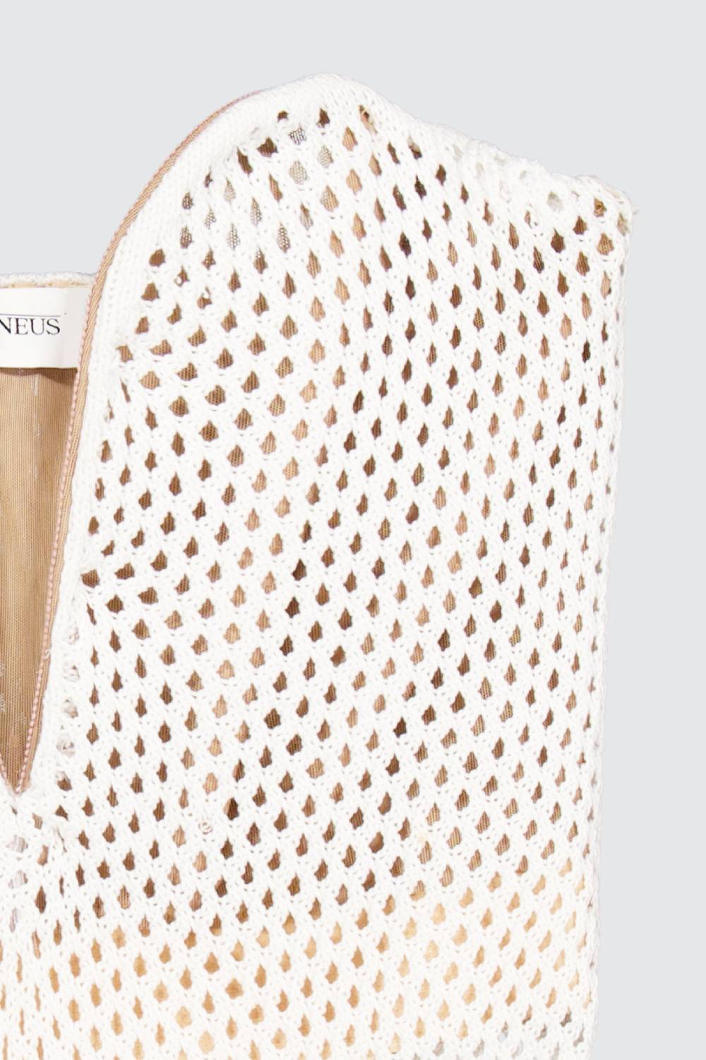 Laneus Laneus top milk in mesh con scollo a cuore Nuova