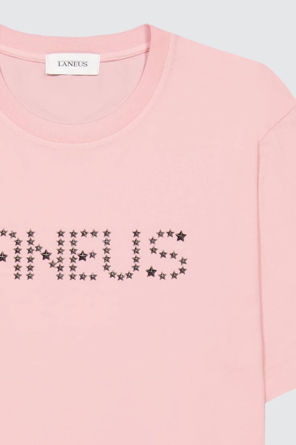 Laneus Laneus pink t-shirt con studded lettering 2025