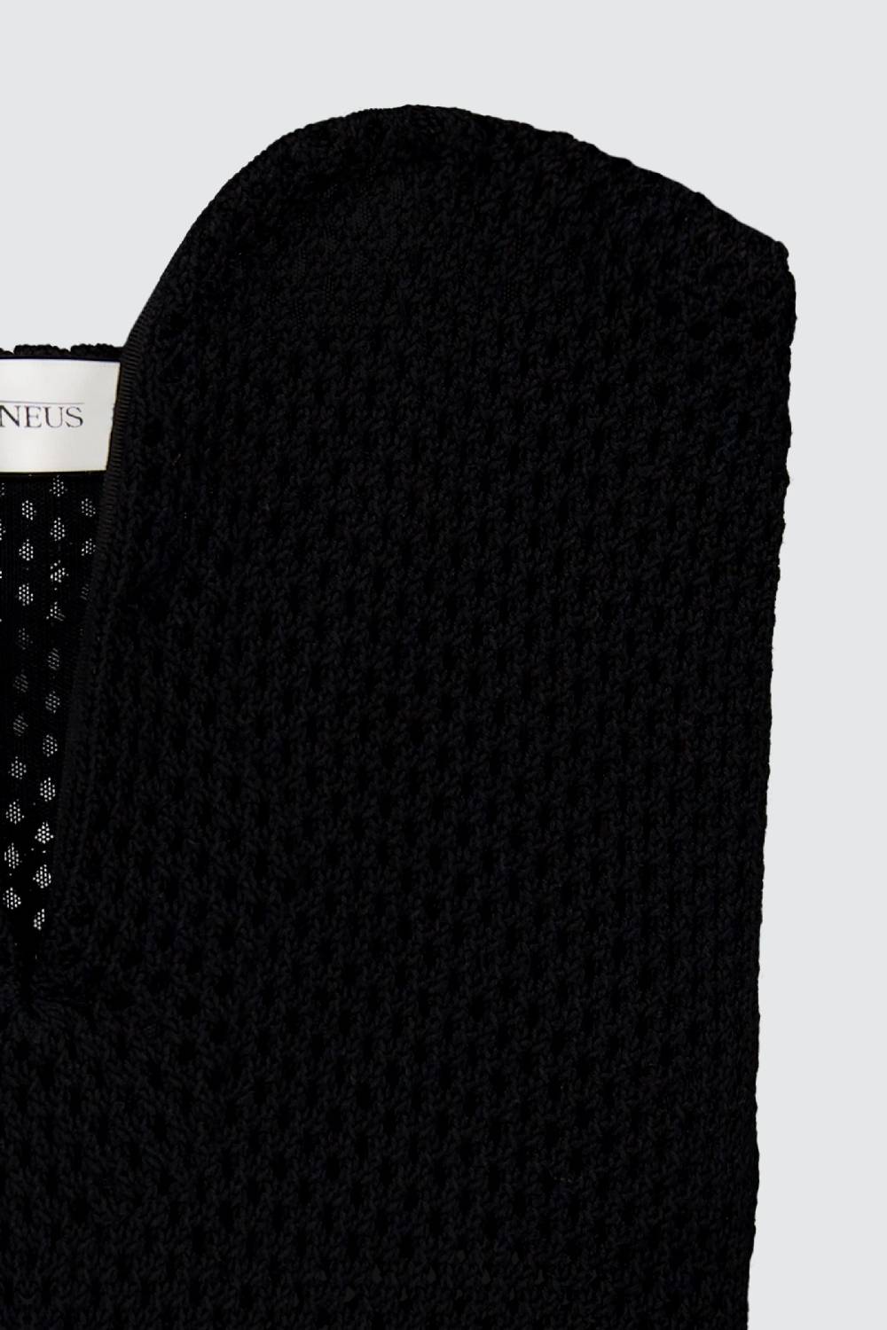 Laneus Laneus top black in mesh con scollo a cuore Italia