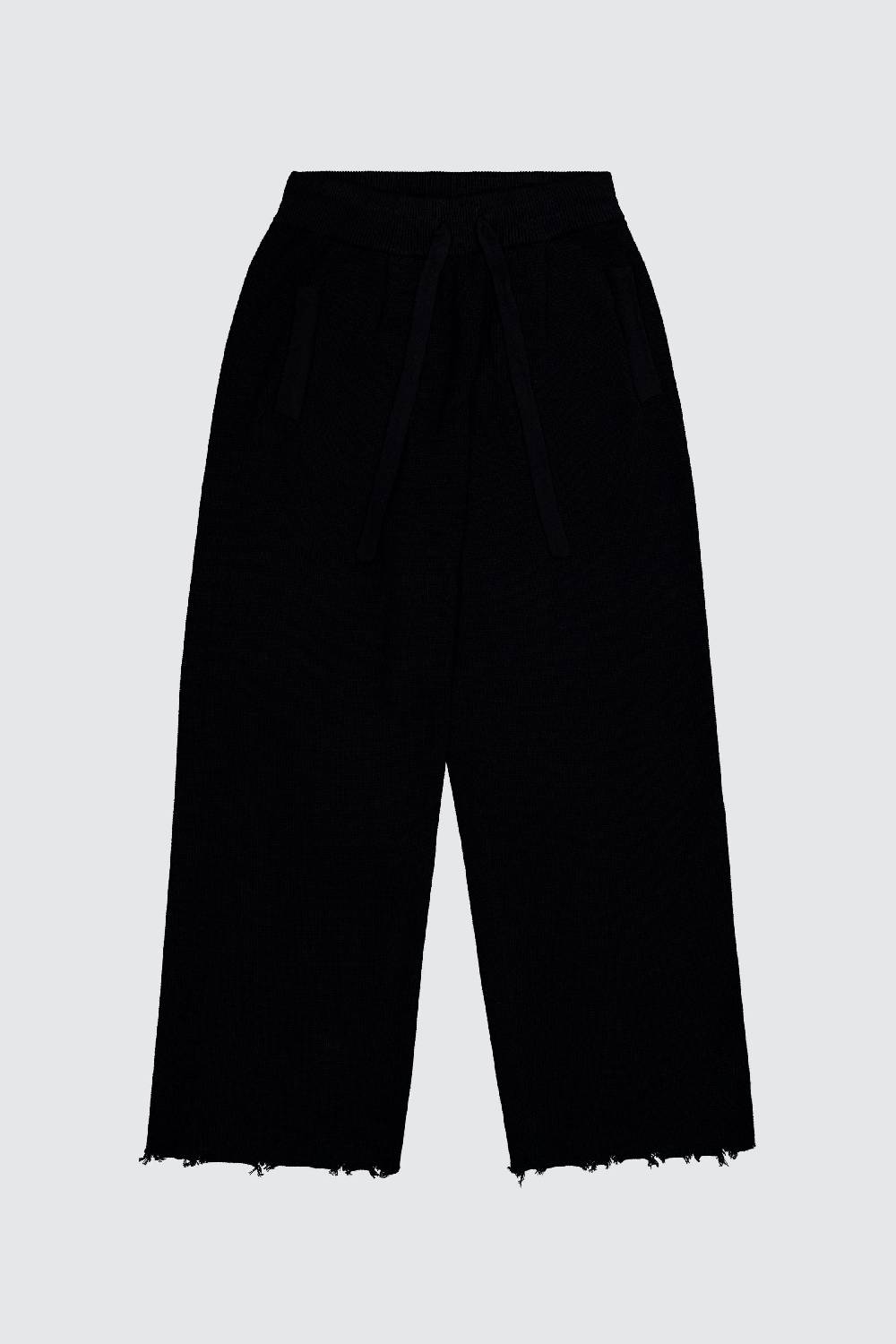 Laneus Laneus pantalone black in maglia effetto destroyed 2025