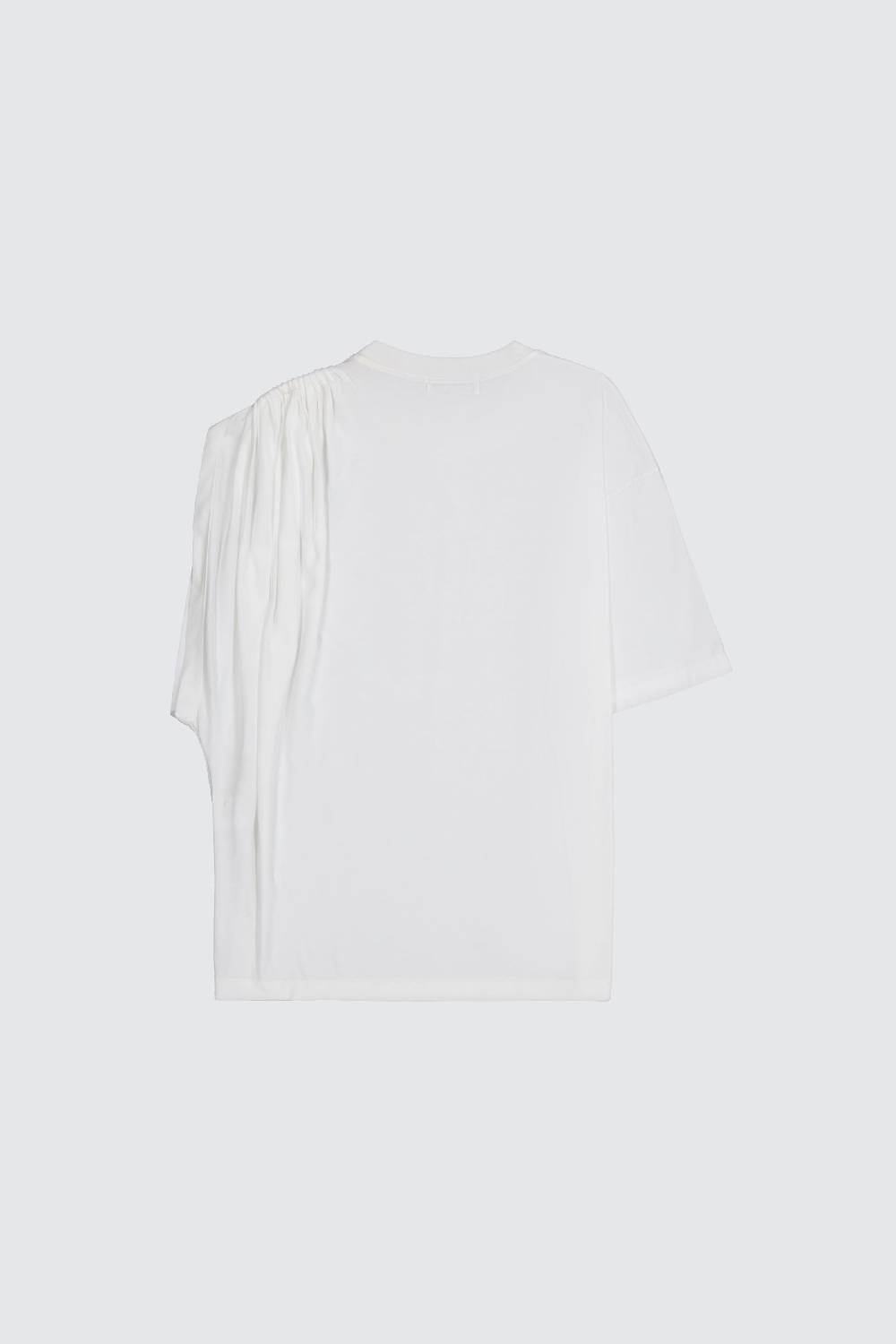 Laneus Laneus t-shirt white classic con drappeggio sulla spalla In Linea