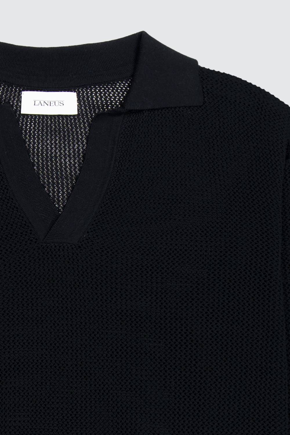 Laneus Laneus polo in mesh con scollo a V Shopping Online