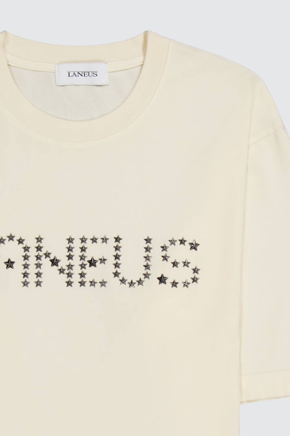 Laneus Laneus milk t-shirt con lettering studded Novità