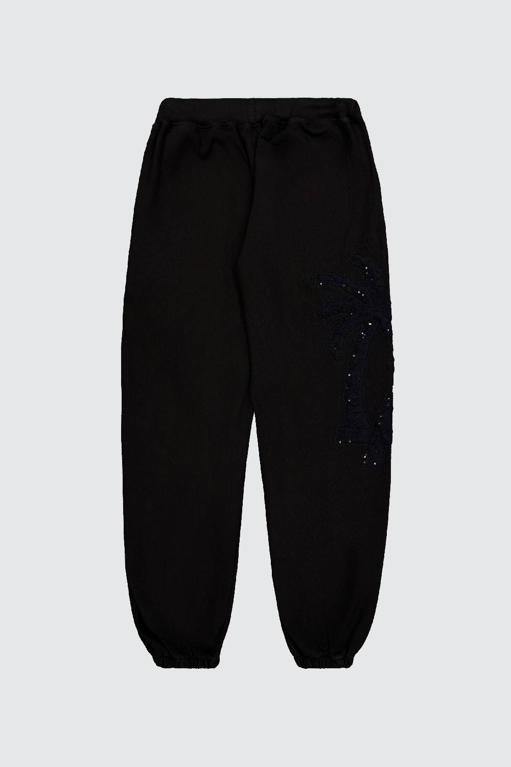 Laneus Laneus pantaloni in felpa black palm print logo Vendite Flash