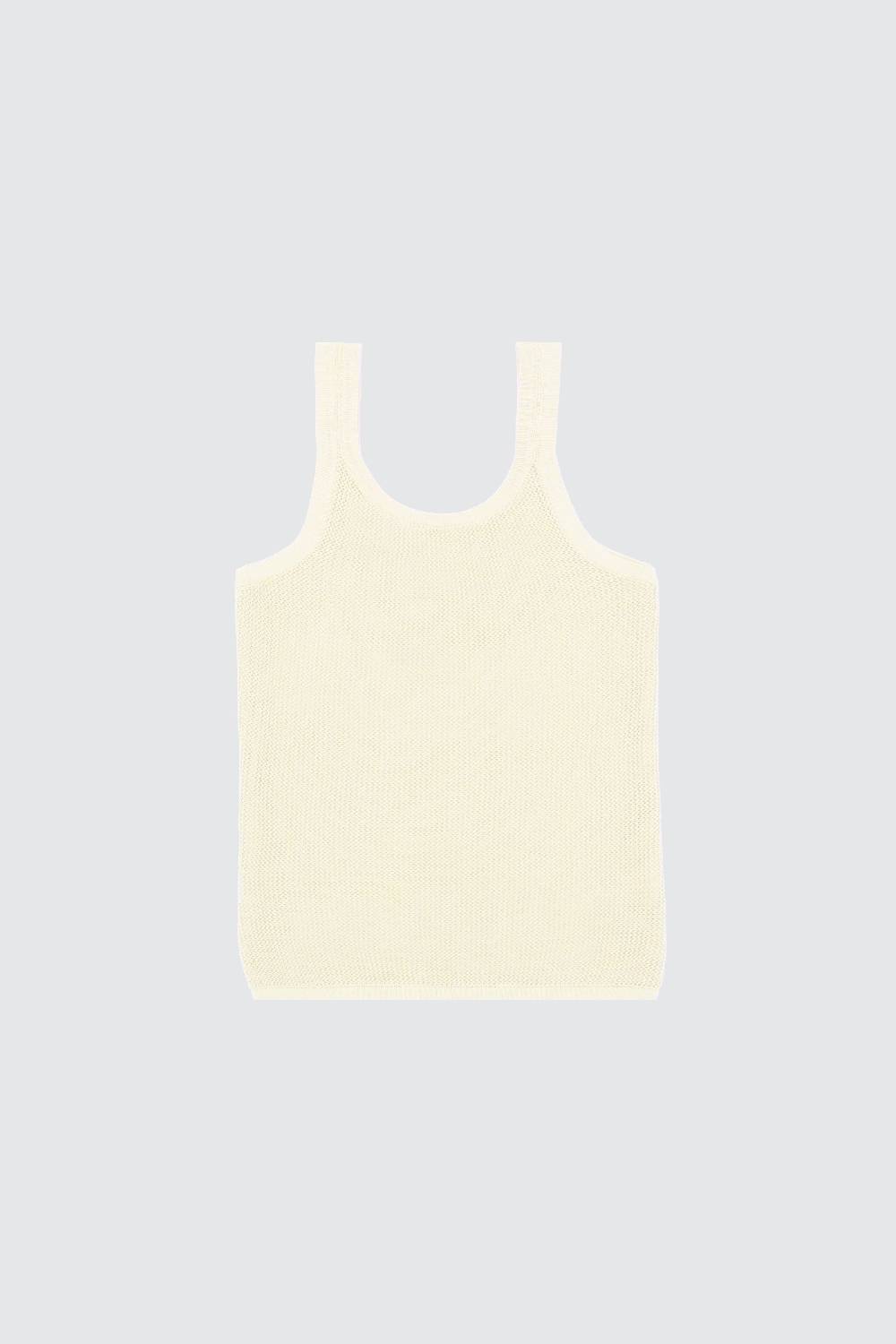 Laneus Laneus canotta milk in mesh con lavorazione a costine In Saldo