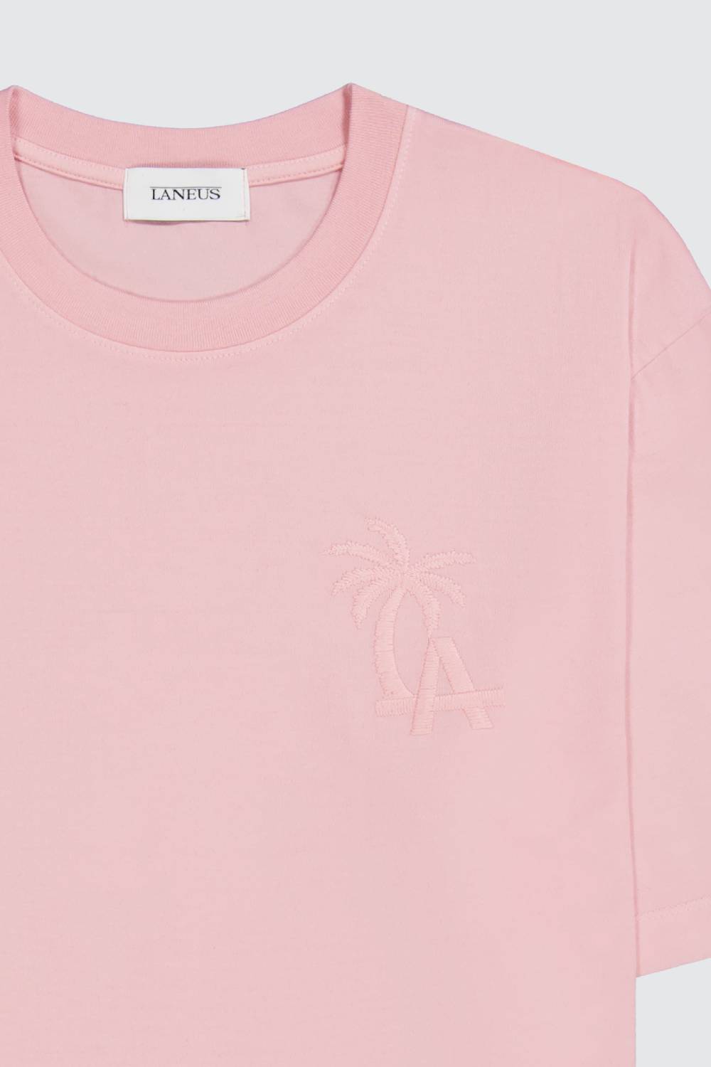 Laneus Laneus pink t-shirt palm printed logo Nuova