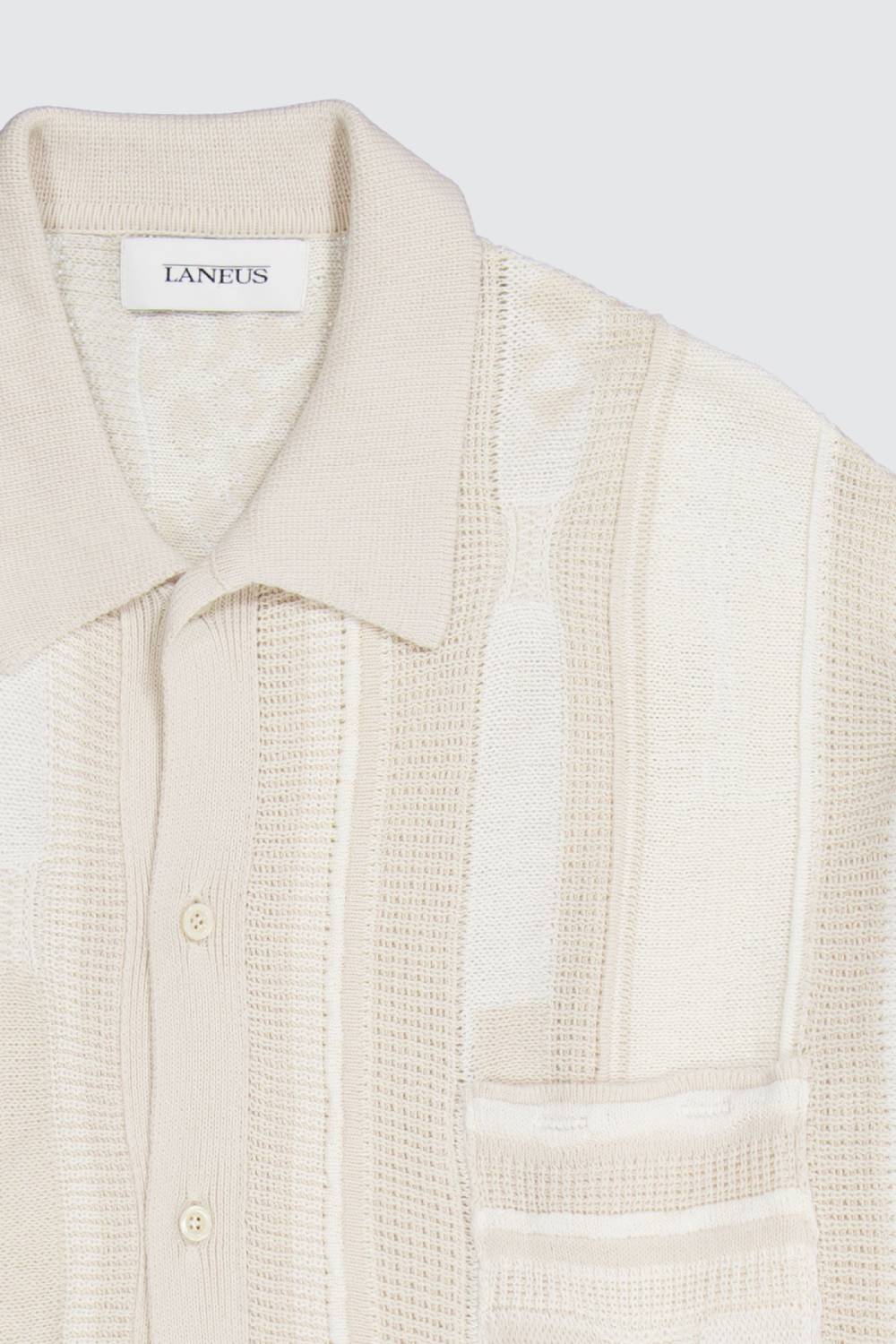 Laneus Laneus polo milk multicolor in jacquard In Linea