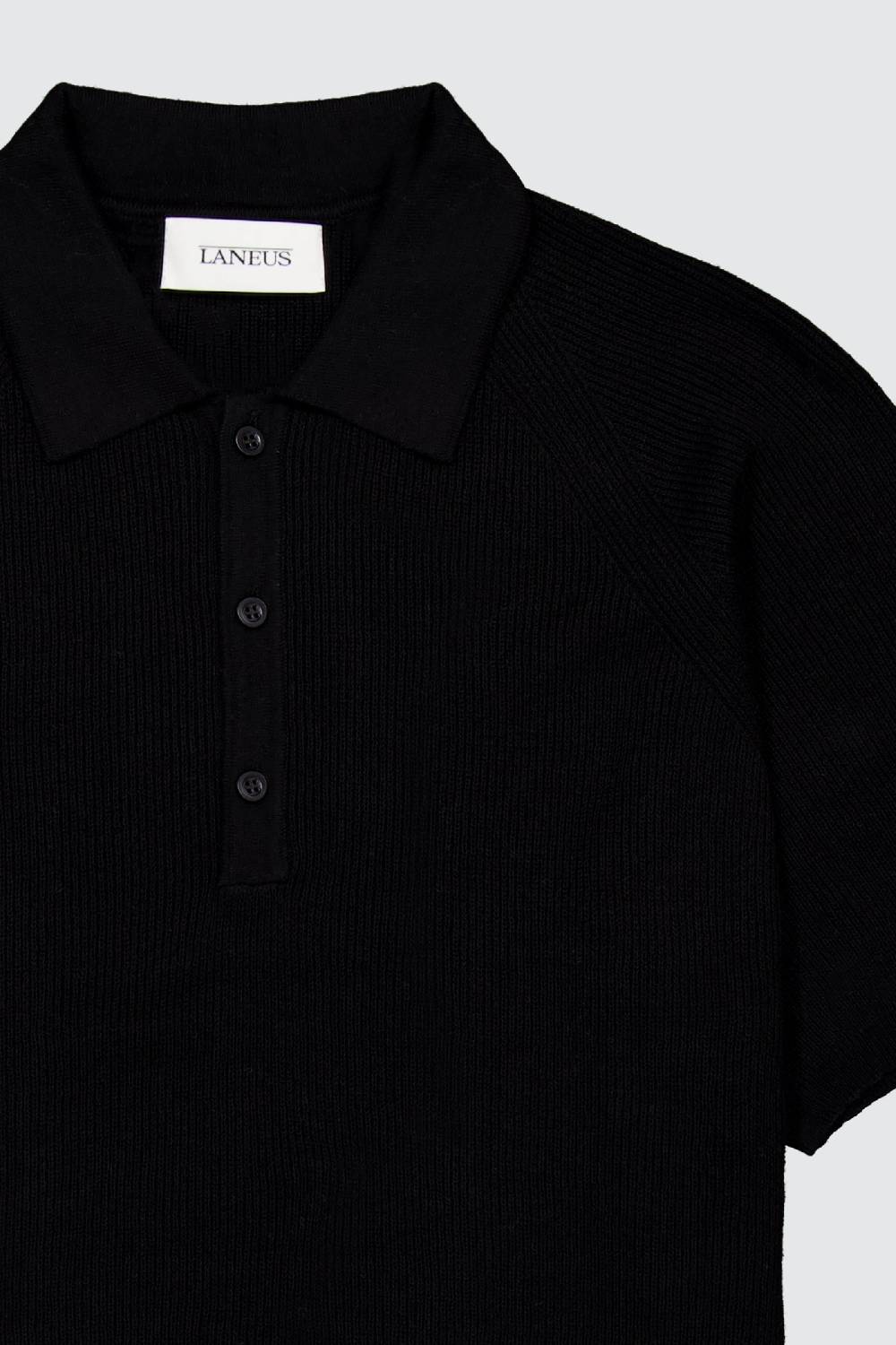 Laneus Laneus polo black in maglia con bottoni Acquista Ora
