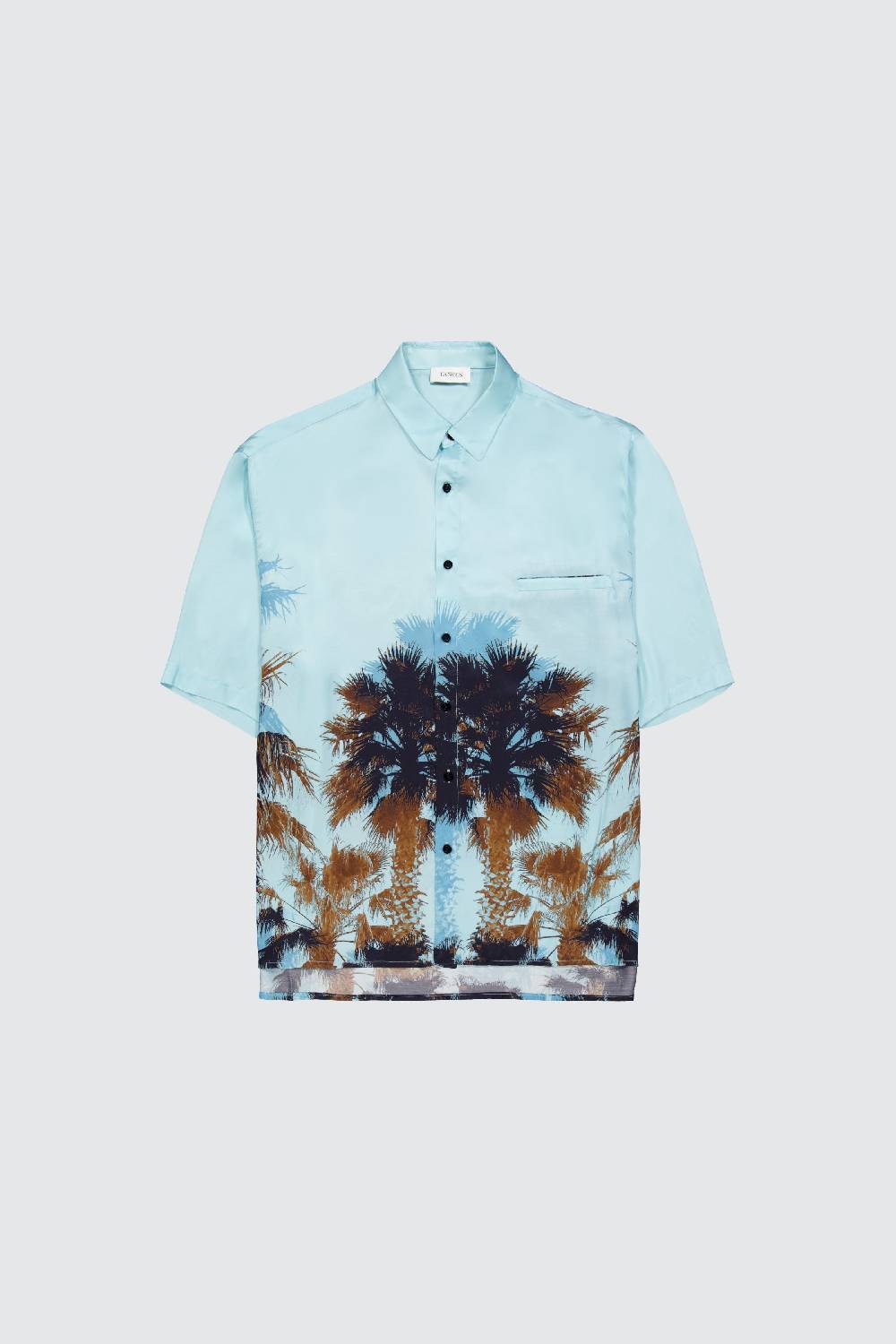 Laneus Laneus camicia turquoise palm print Economico