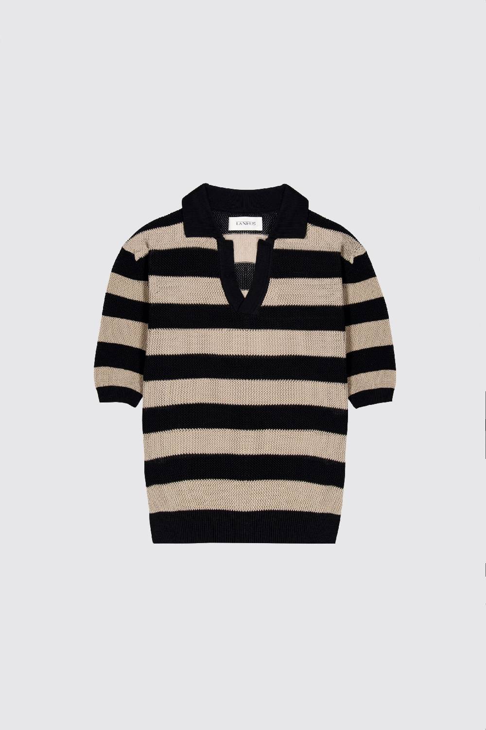 Laneus Laneus polo in mesh a righe Saldi