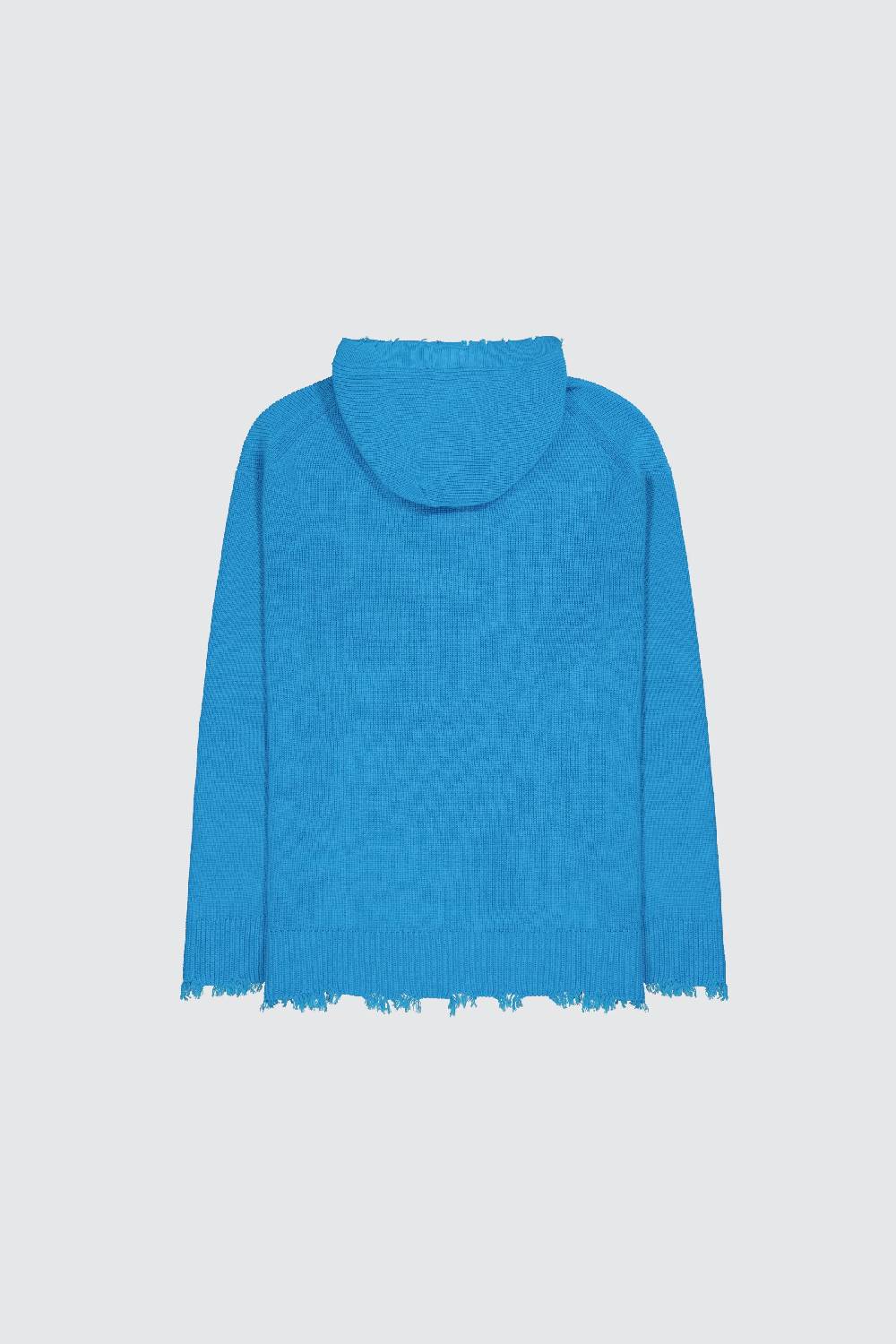 Laneus Laneus hoodie turquoise in maglia con scollo a V Vendita Calda