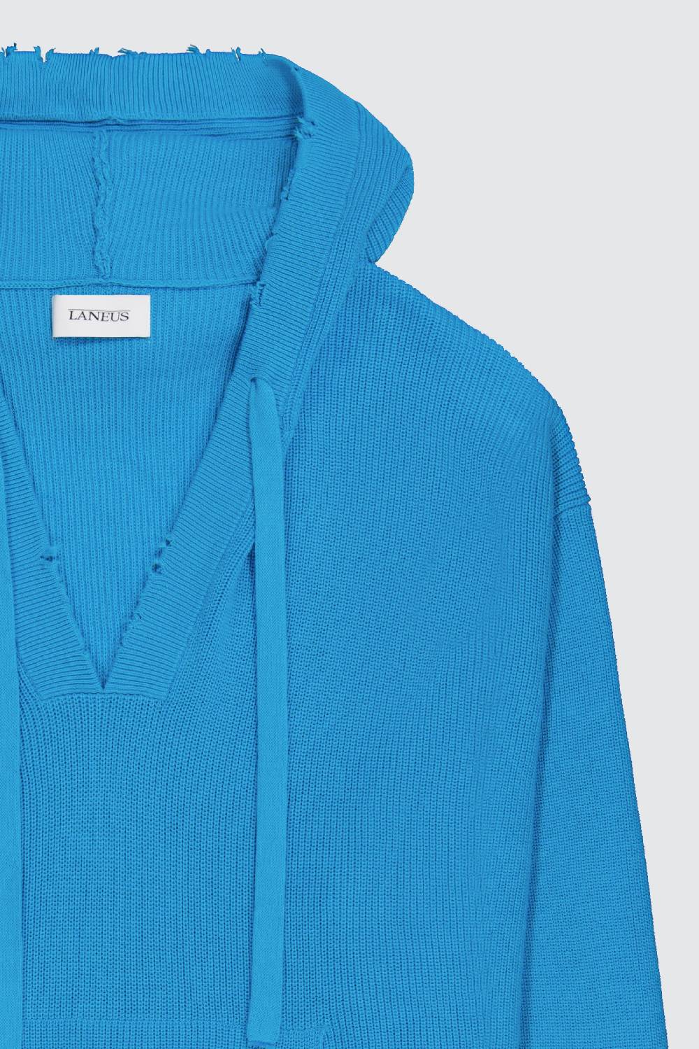 Laneus Laneus hoodie turquoise in maglia con scollo a V Vendita Calda