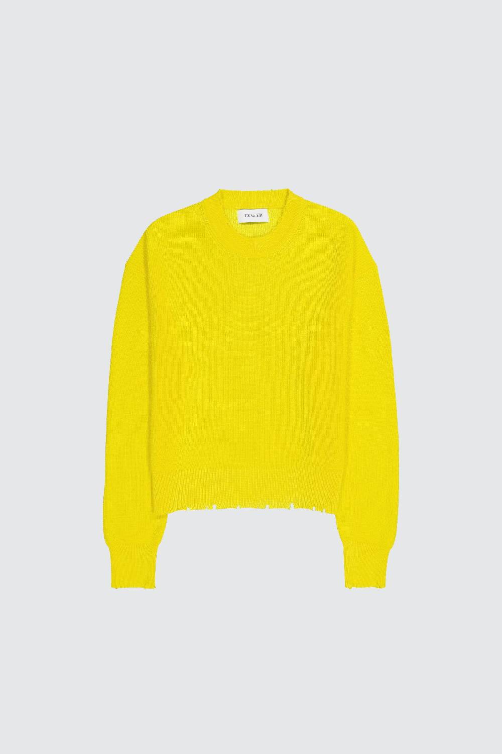 Laneus Laneus maglione yellow cropped effetto destroyed Saldi Di Fabbrica