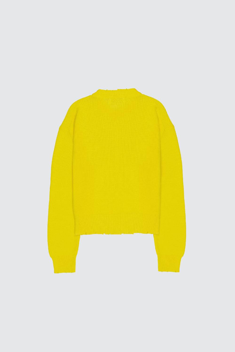 Laneus Laneus maglione yellow cropped effetto destroyed Saldi Di Fabbrica