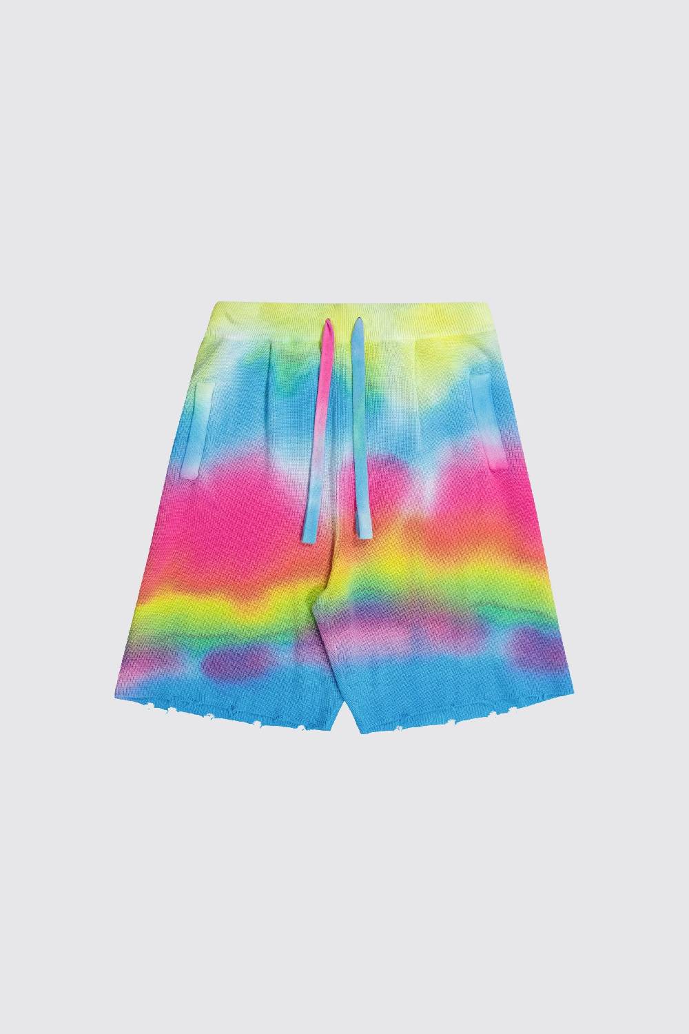 Laneus Laneus bermuda tie dye in maglia effetto destroyed Negozio