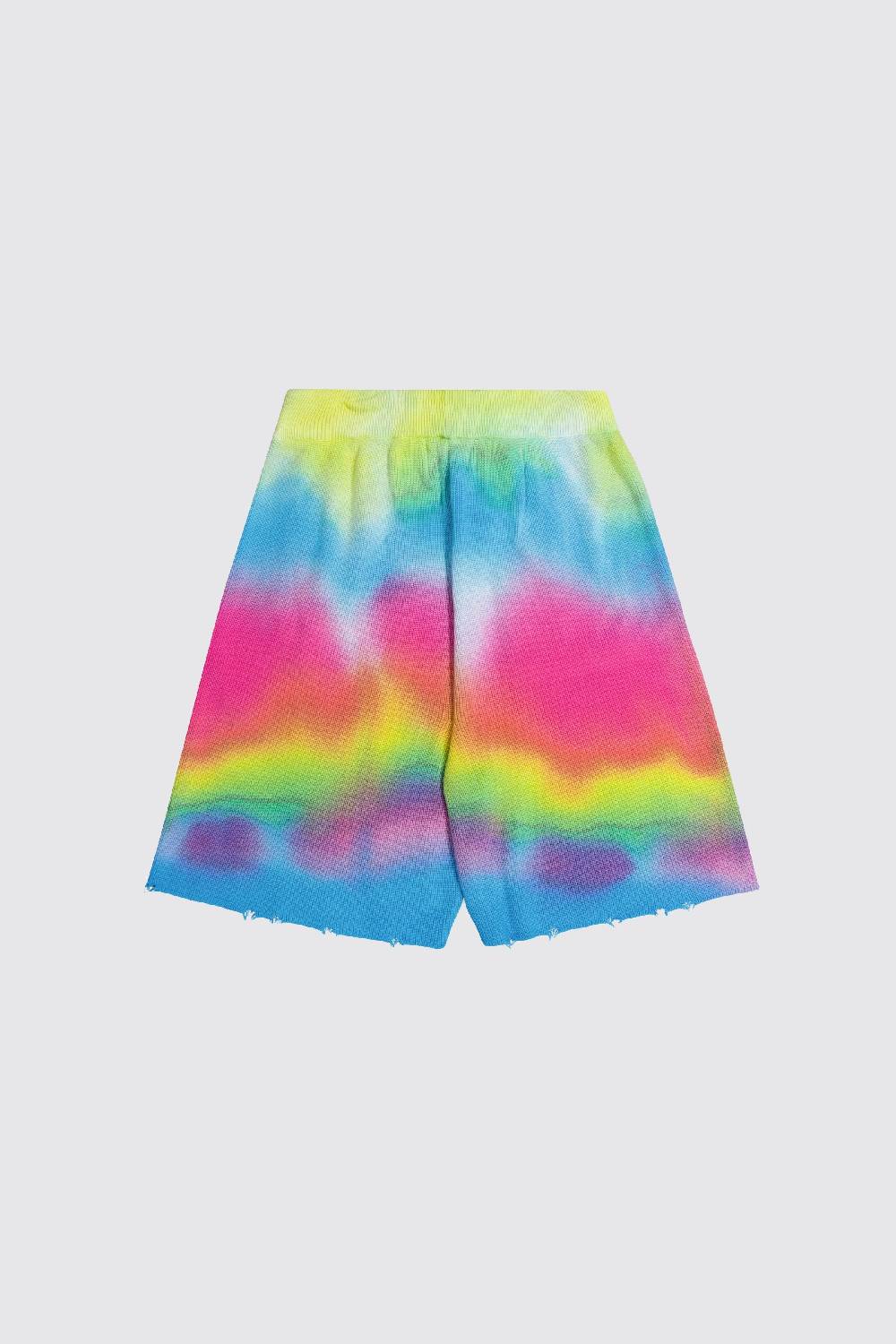 Laneus Laneus bermuda tie dye in maglia effetto destroyed Negozio