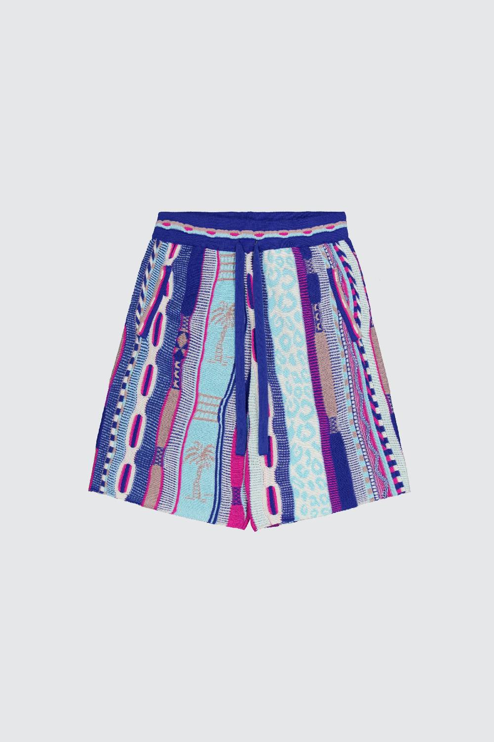 Laneus Laneus bermuda bluette in jacquard multicolor Nuova