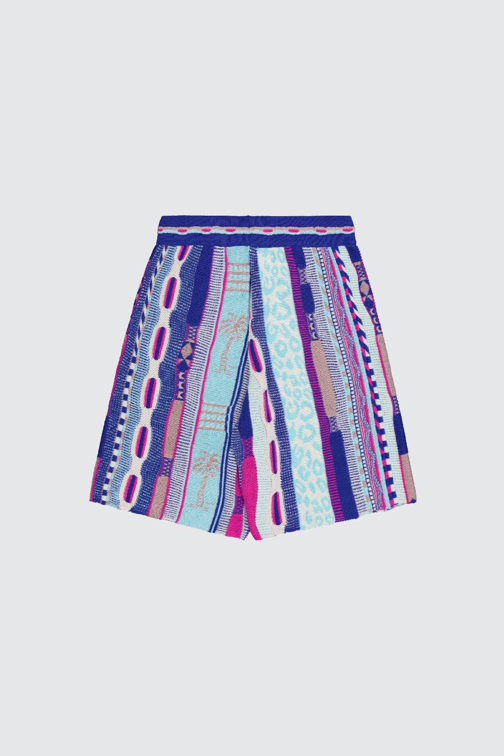 Laneus Laneus bermuda bluette in jacquard multicolor Nuova