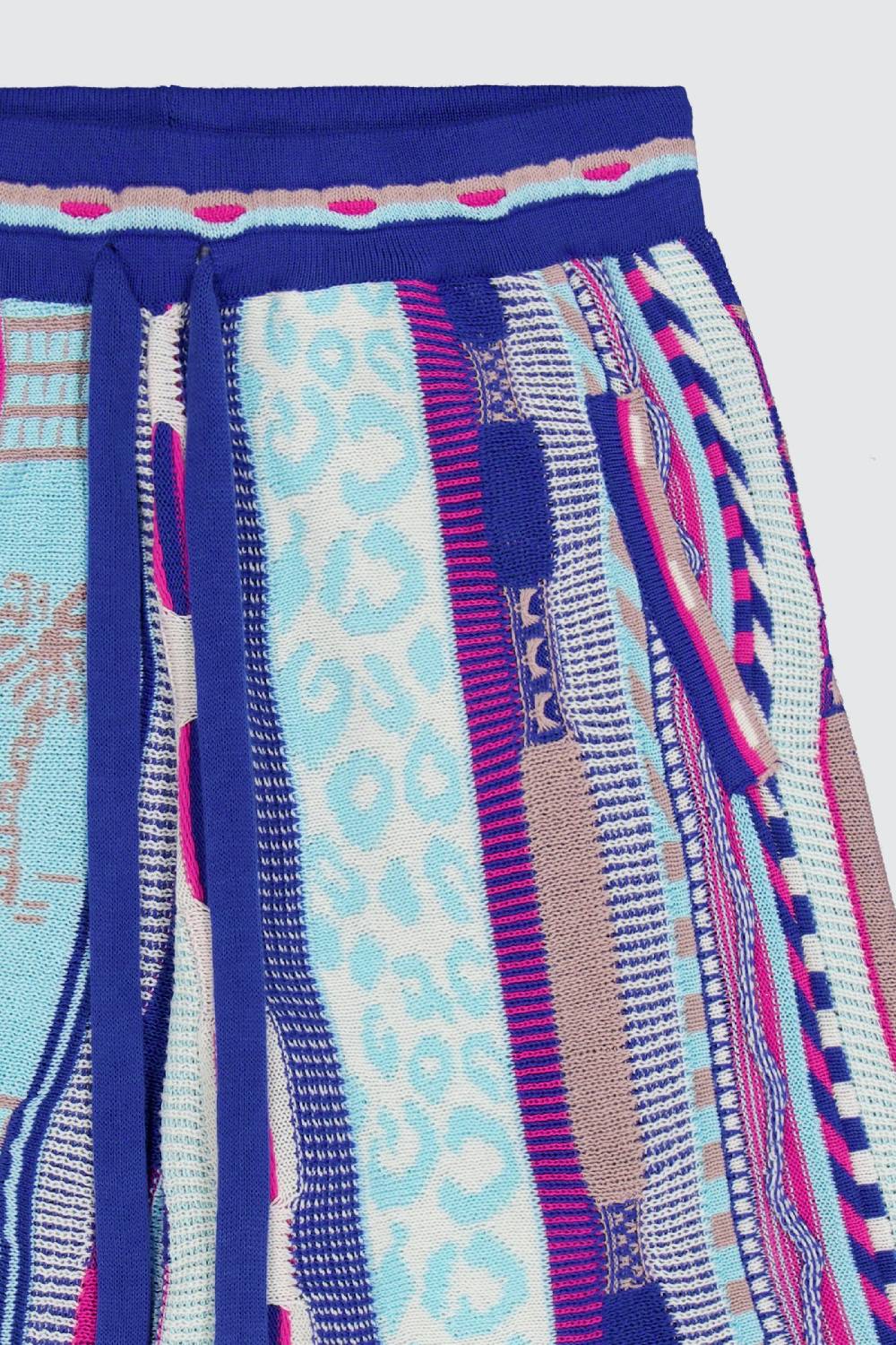 Laneus Laneus bermuda bluette in jacquard multicolor Nuova