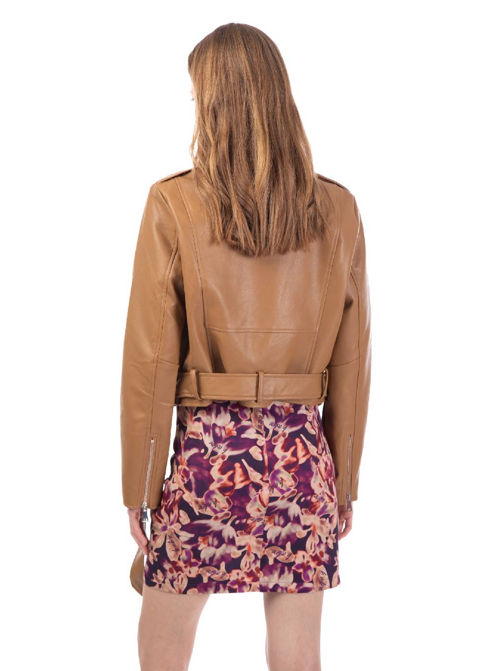 Le Volière Chiodo in ecopelle beige Negozi Online