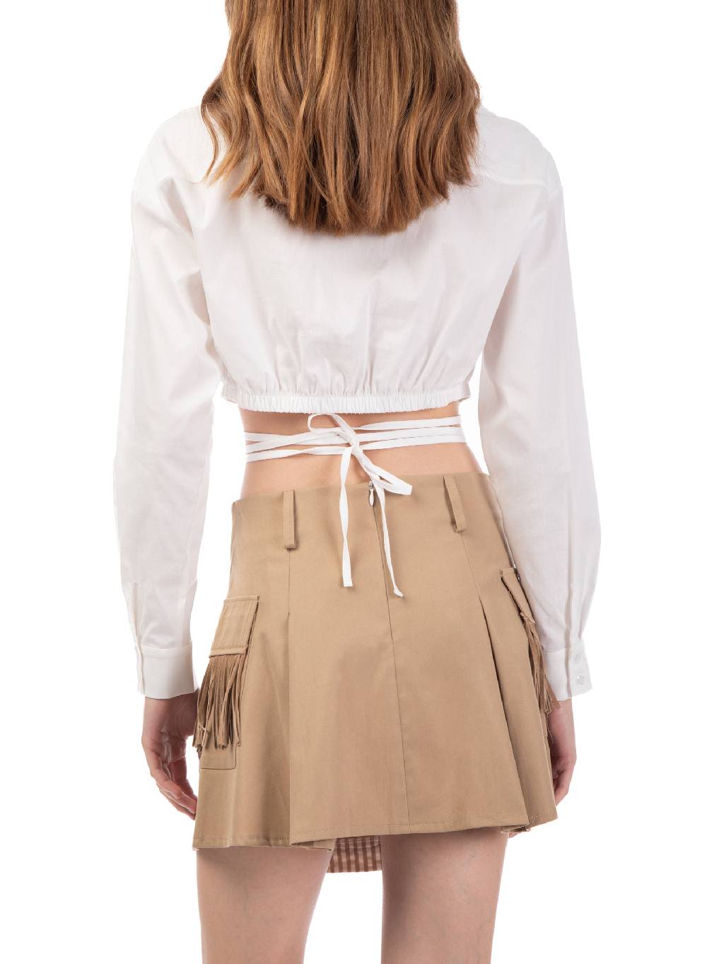 Le Volière Camicia in popeline bianca cropped Economico