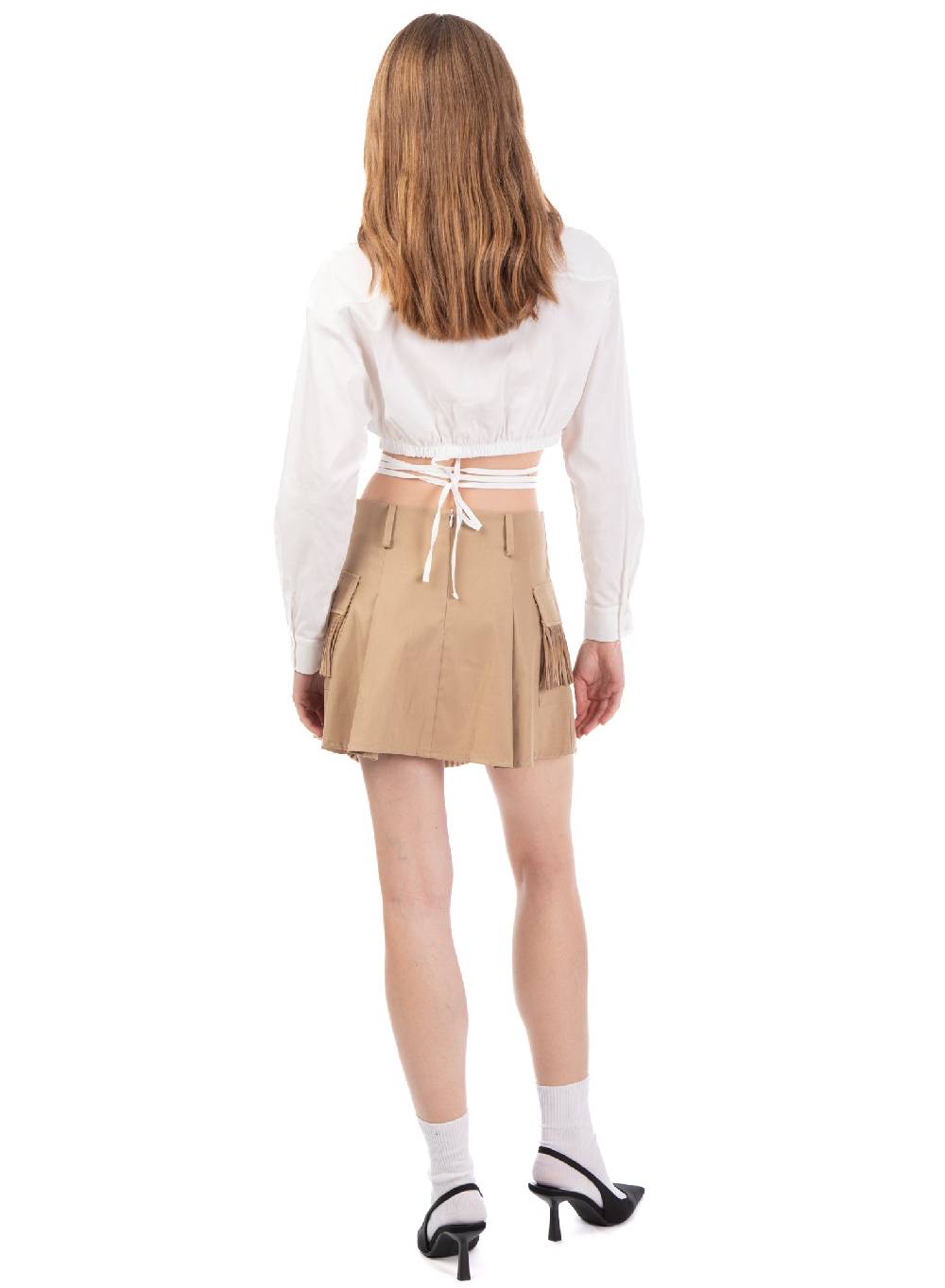 Le Volière Camicia in popeline bianca cropped Economico