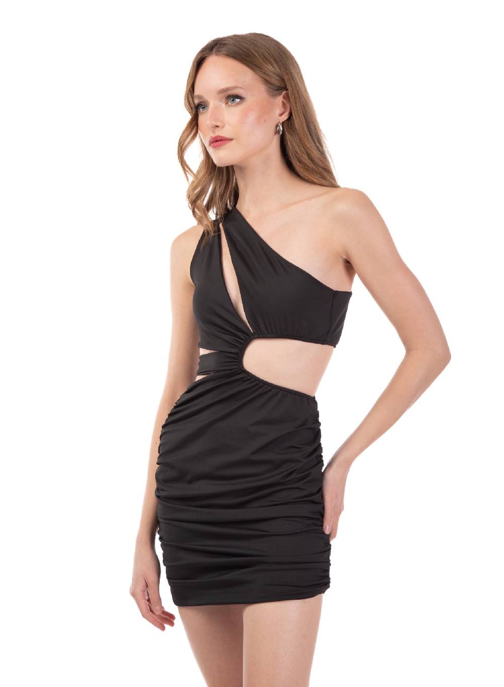 Le Volière Vestito elasticizzato nero con fori Soddisfazione Garantita