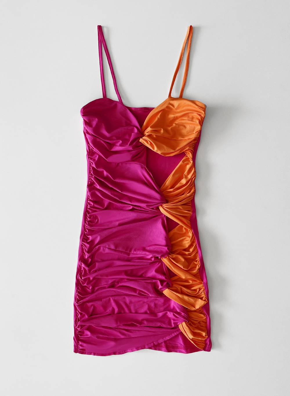 Le Volière BETHANY Vestito elasticizzato fucsia e arancione con fori 2025