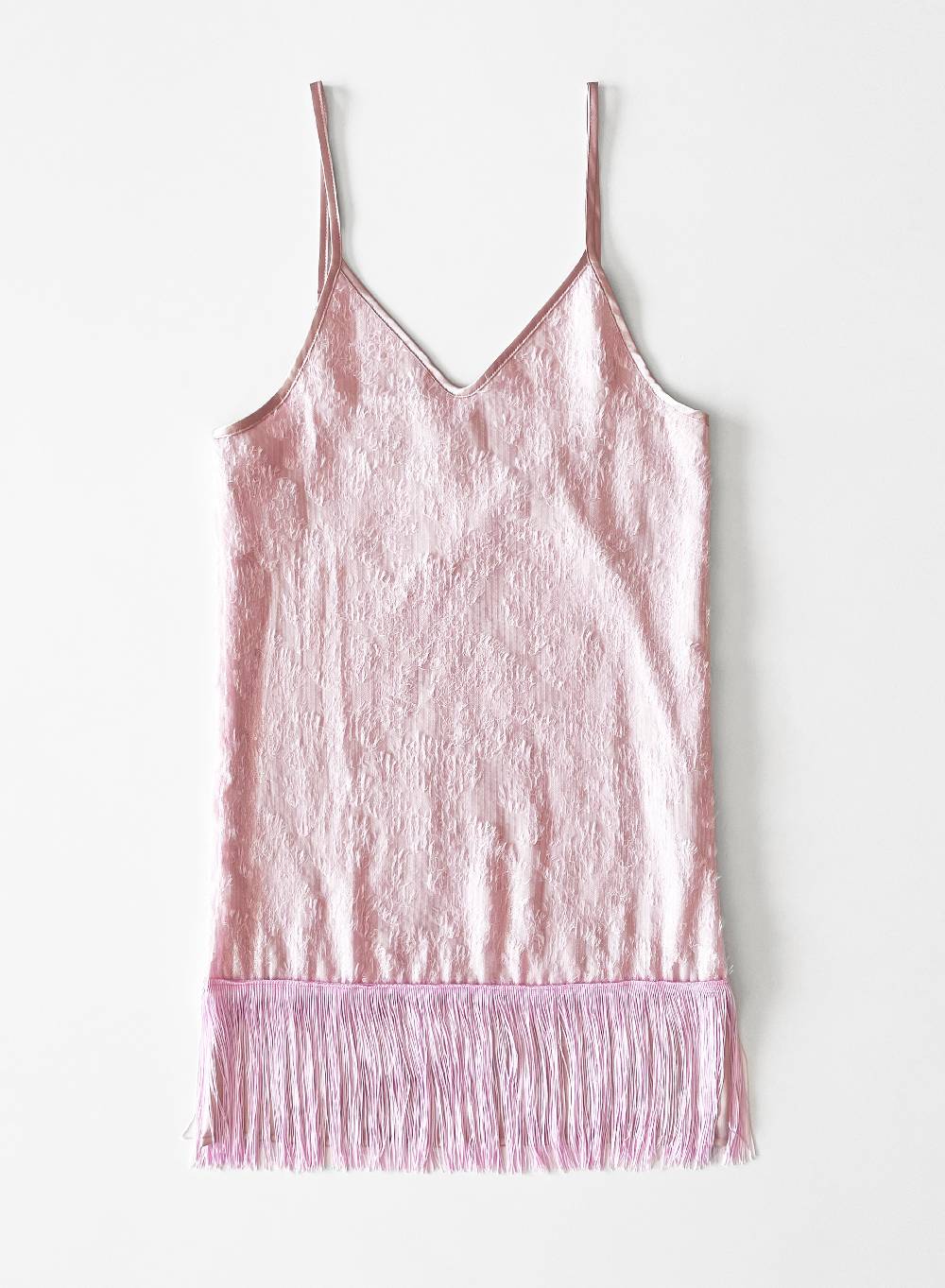 Le Volière MADISON Vestito rosa di paillettes con frange Italia
