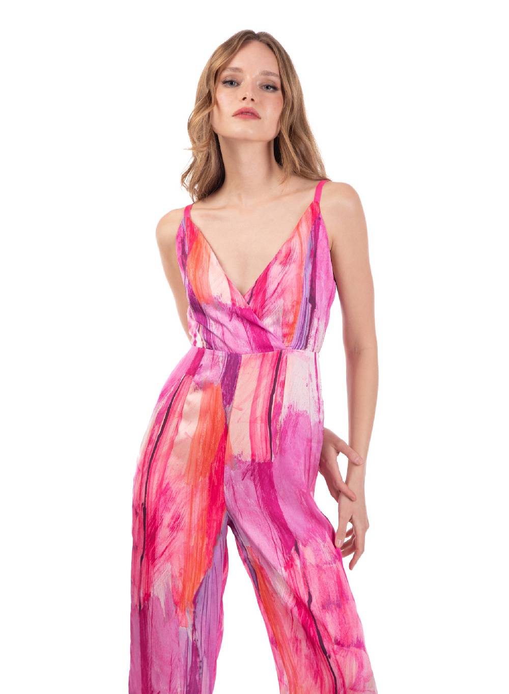 Le Volière Jumpsuit in fantasia fucsia Vendita