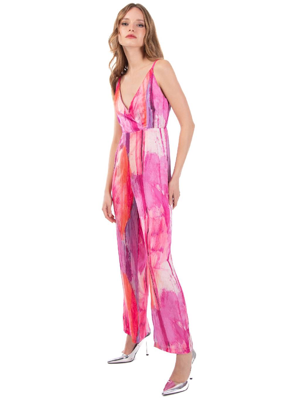 Le Volière Jumpsuit in fantasia fucsia Vendita