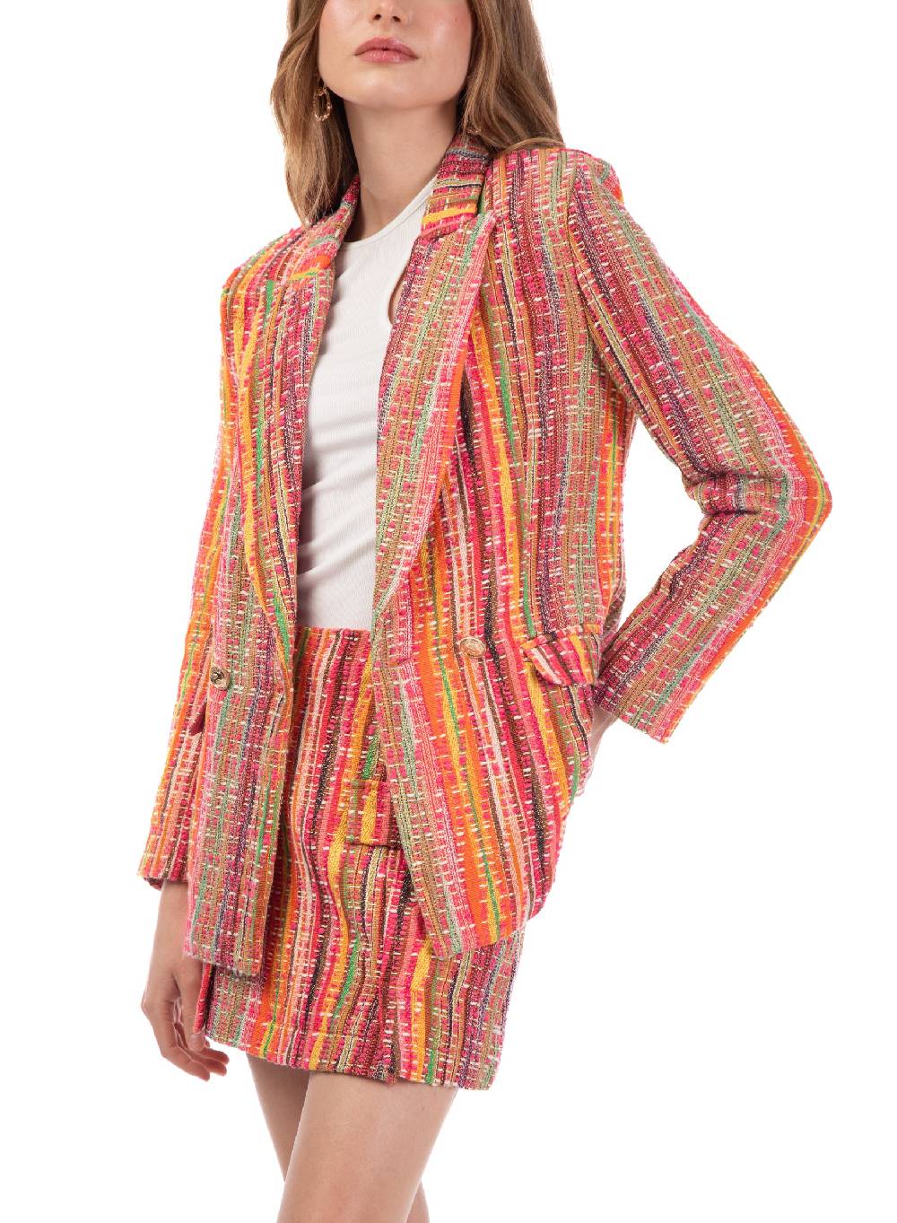 Le Volière Blazer in tweed multicolor Pezzi Unici