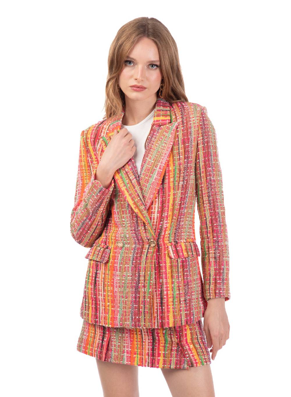 Le Volière Blazer in tweed multicolor Pezzi Unici