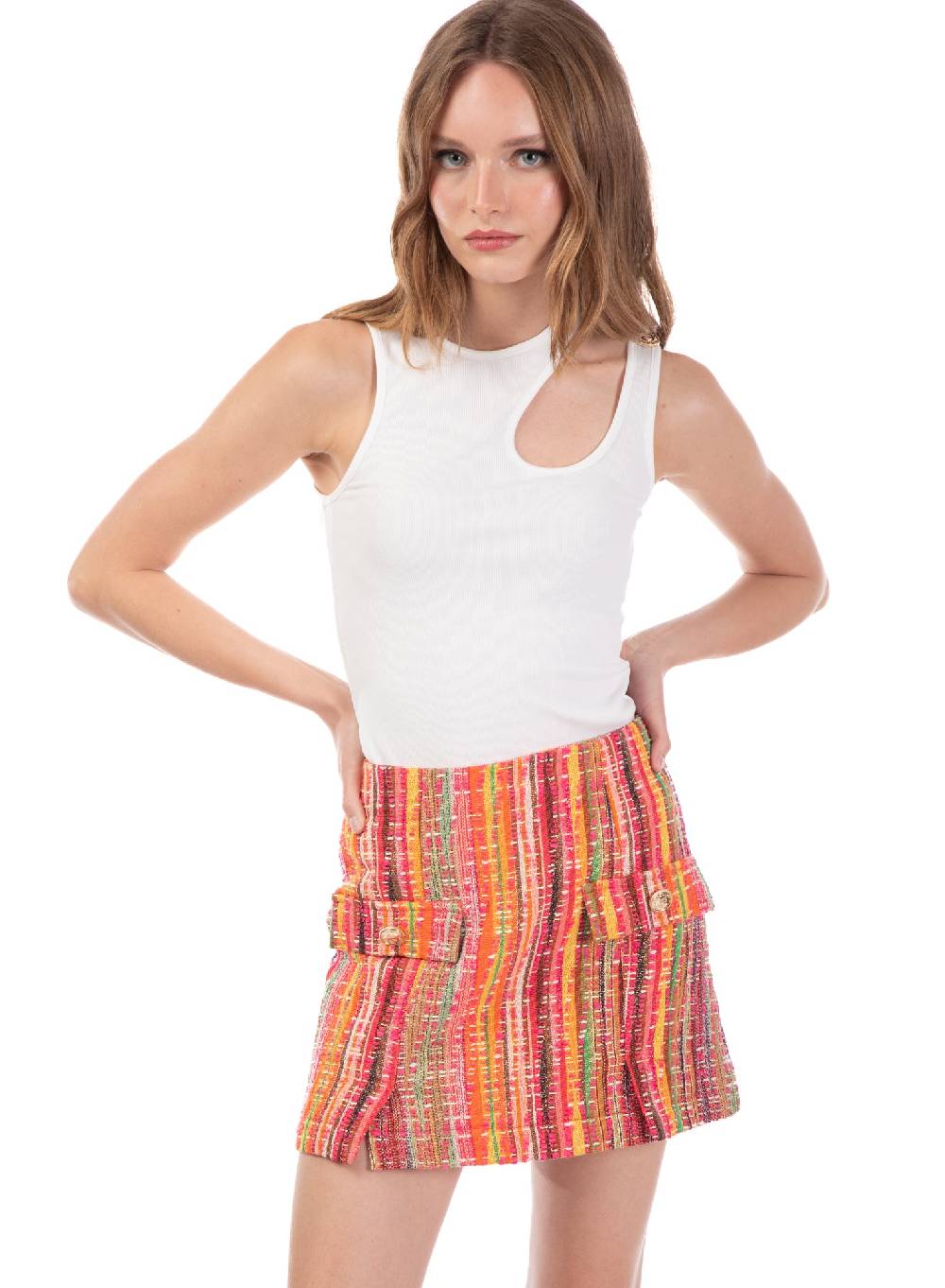 Le Volière Gonna in tweed multicolor Soddisfazione Garantita