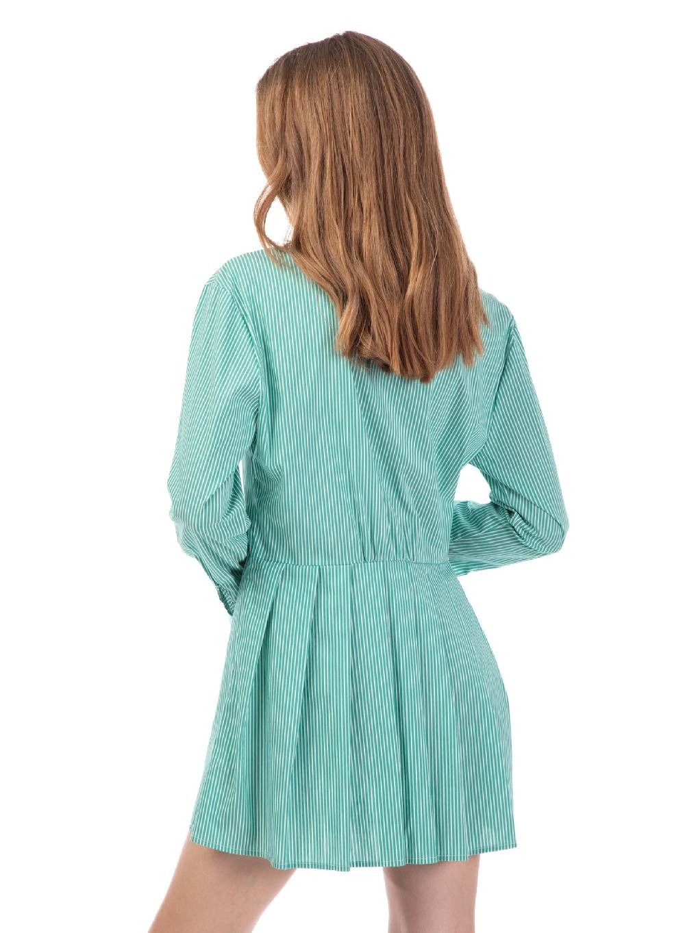 Le Volière Vestito a camicia a righe con catena Presa