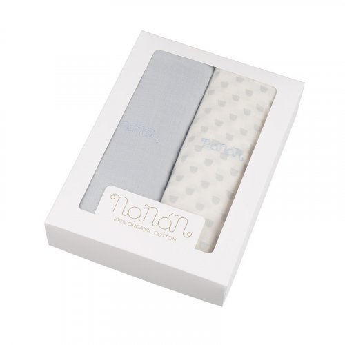 Nanán Set 2 pz mussola azzurro 120x120 cm Negozi Online