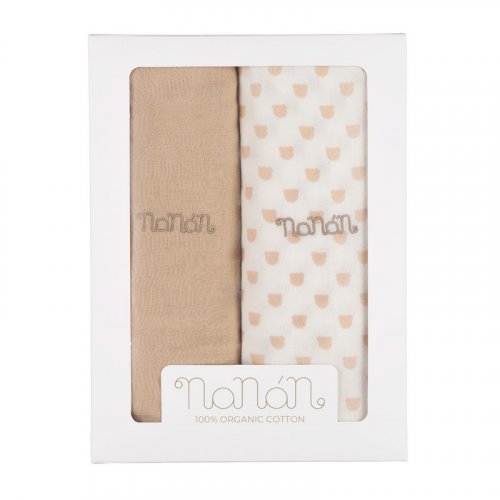 Nanán Set 2 pz mussola beige 120x120 cm Acquista Ora