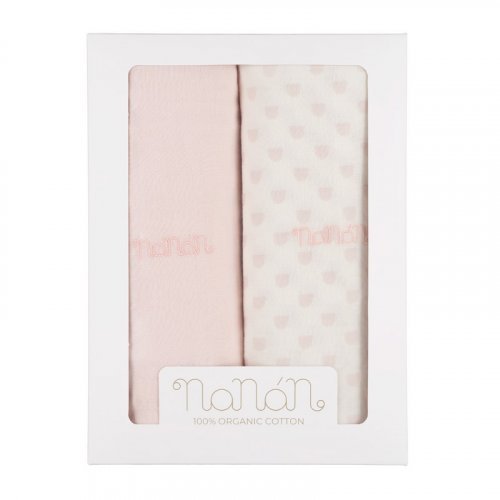 Nanán Set 2 pz mussola rosa 120x120 cm Consegna Veloce