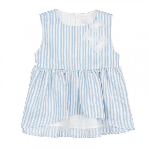 Nanán Blusa smanicata a righe azzurra Smaltimento dello stoccaggio