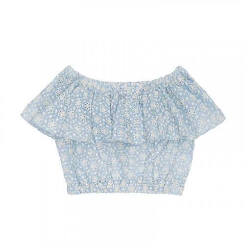 Nanán Blusa in stangallo azzurra Online Outlet
