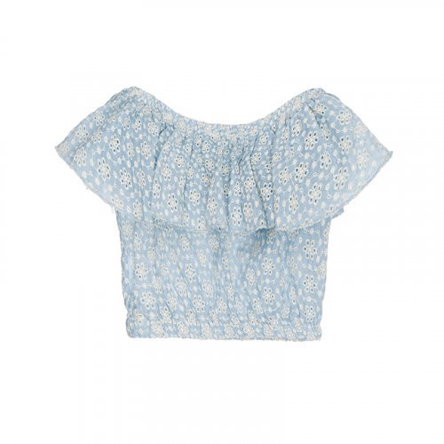Nanán Blusa in stangallo azzurra Online Outlet