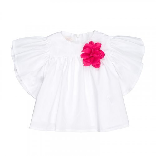 Nanán Blusa in popeline bianca Grandi sconti