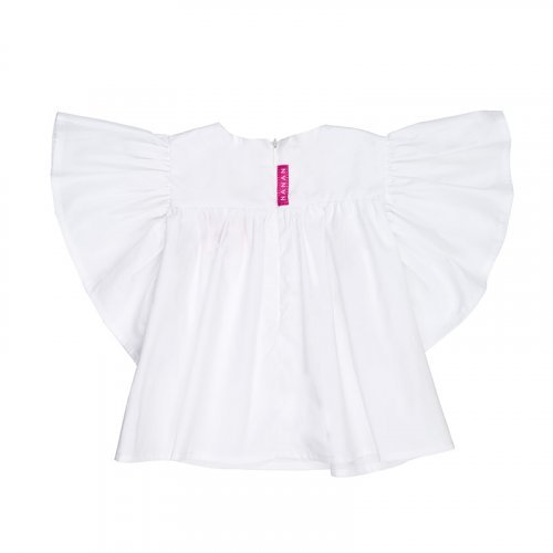 Nanán Blusa in popeline bianca Grandi sconti