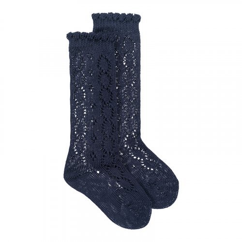 Nanán Calzino lungo traforato blu Offerte speciali