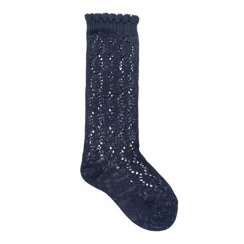 Nanán Calzino lungo traforato blu Offerte speciali