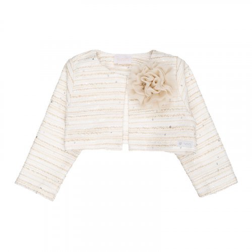 Nanán Cardigan beige con rosa Latest stili