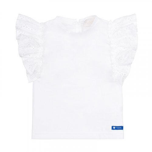 Nanán T-shirt bianca con frappe Saldi Di Fabbrica