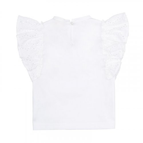 Nanán T-shirt bianca con frappe Saldi Di Fabbrica