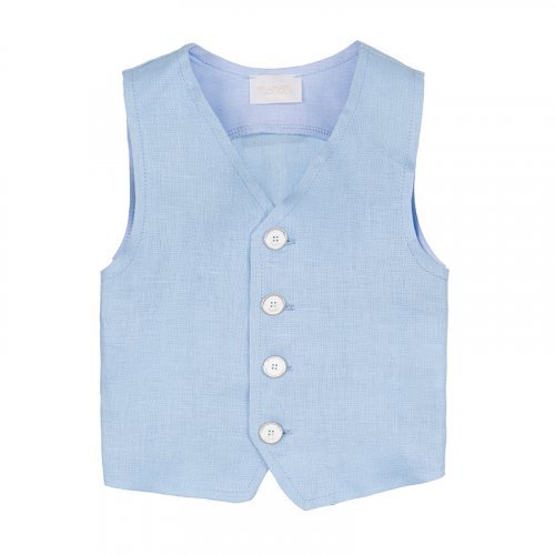 Nanán Gilet in lino azzurro Fino al 55% di sconto